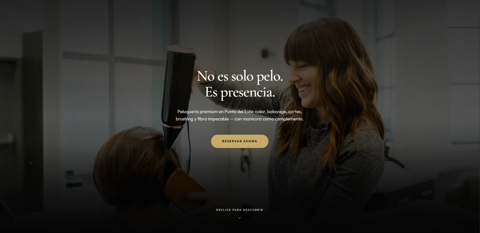 Captura del sitio web de Hair Mafia
